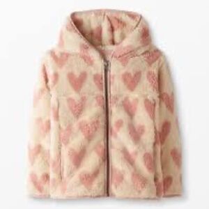 GUC Hanna Andersson Heart Marshmallow Fleece Zip Up Hoodie w/ ears